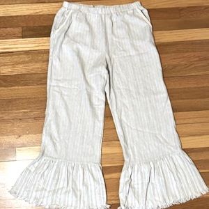 UMGEE ruffle white and cream pants.